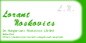 lorant moskovics business card